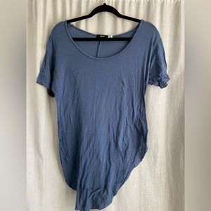 Grey and blue t shirt top
